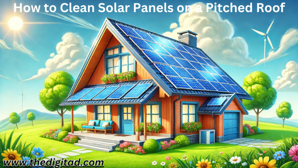 how to clean solar panels on a pitched roof